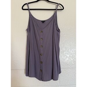 Torrid Women's Tank Top Blouse Purple Adjustable Straps Size 1, Button Front